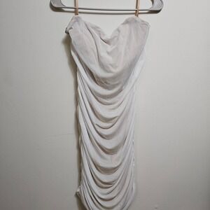 Elegant Strapless‎ White Dress